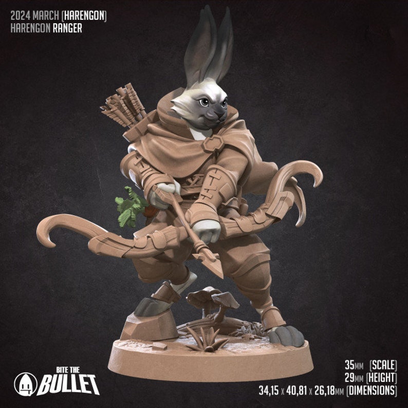 Rabbitfolk Ranger - Unpainted Miniature - Etsy