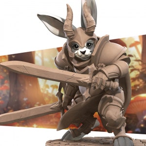 Rabbitfolk Warrior - Unpainted Miniature