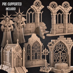 Temple Terrain - War Sisters Set - Unpainted Miniature
