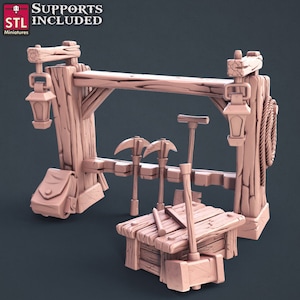 Miner Tool Rack - 32mm Scale - Unpainted Miniature