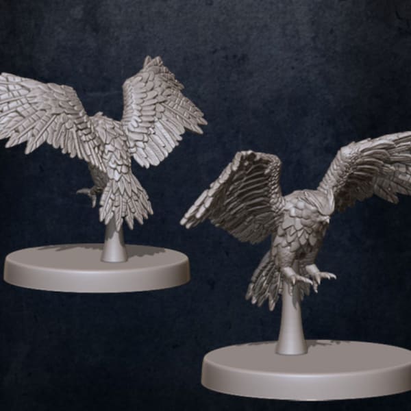 Owl Familiar - Beast Companion - 3D Printed Miniature