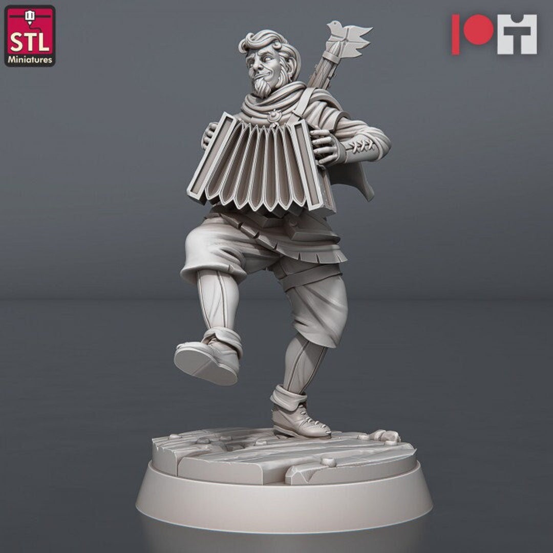 Bard With Accordion - Carnival Set - Unpainted Miniature - Etsy