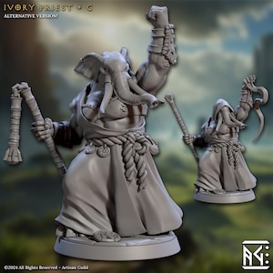 Loxodon Priest, Pose C - Ivory Sentinels - Unpainted Miniature