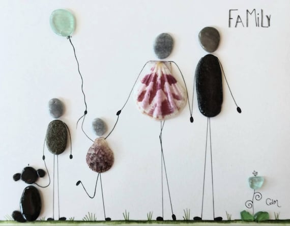 Art With Sea Glass Art for the Family Art With Beach Glass | Etsy