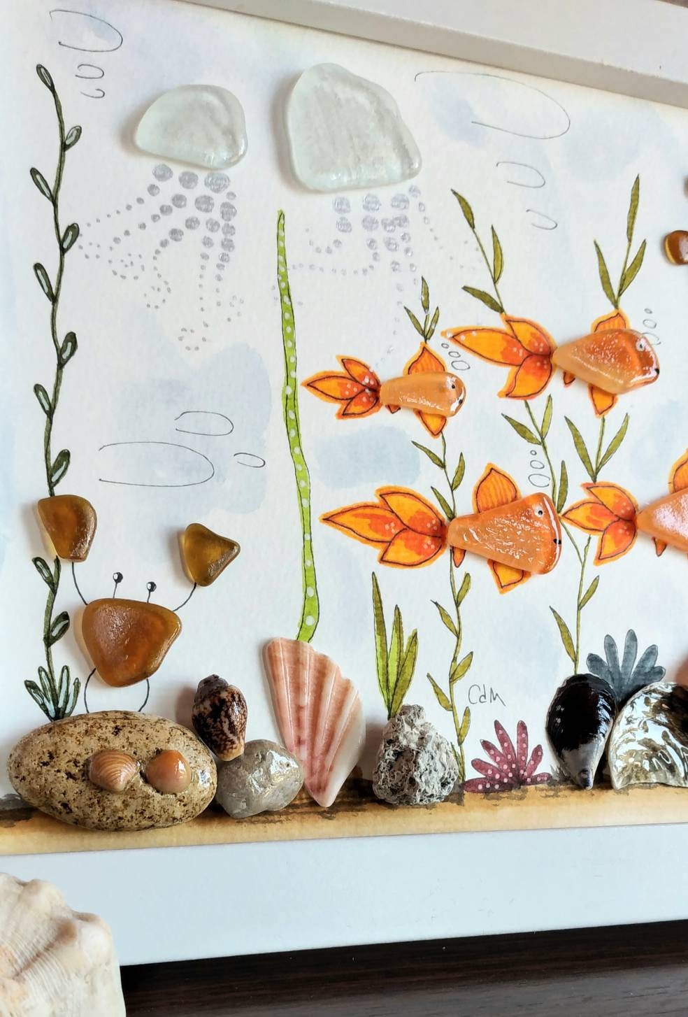 Amazon.com: Seahorizon Garden. Handmade Sea Glass Art Wall