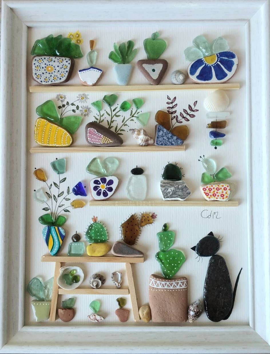 ♡シーグラスアート 3点set.。Sea glass art Amazon.com: Sea Glass Art Kit, DIY Mosaic Arts and Craft