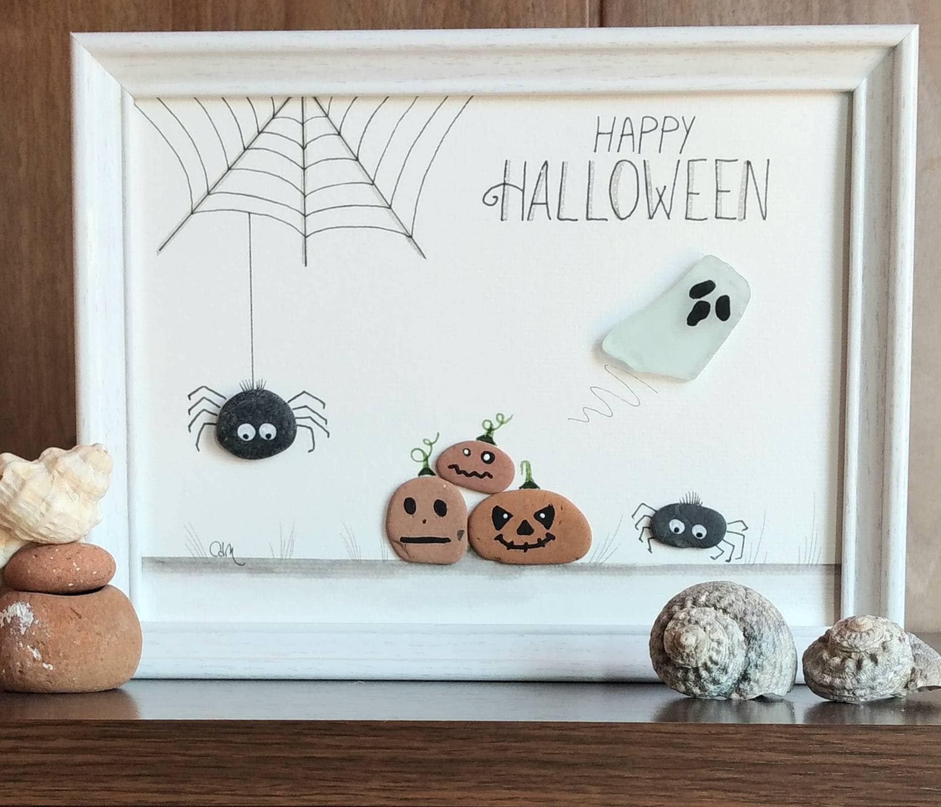 シーグラスアート　♡ポップに楽しいハロウィン♡ シーグラスアート 【ハッピーハロウィン Trick or Treat