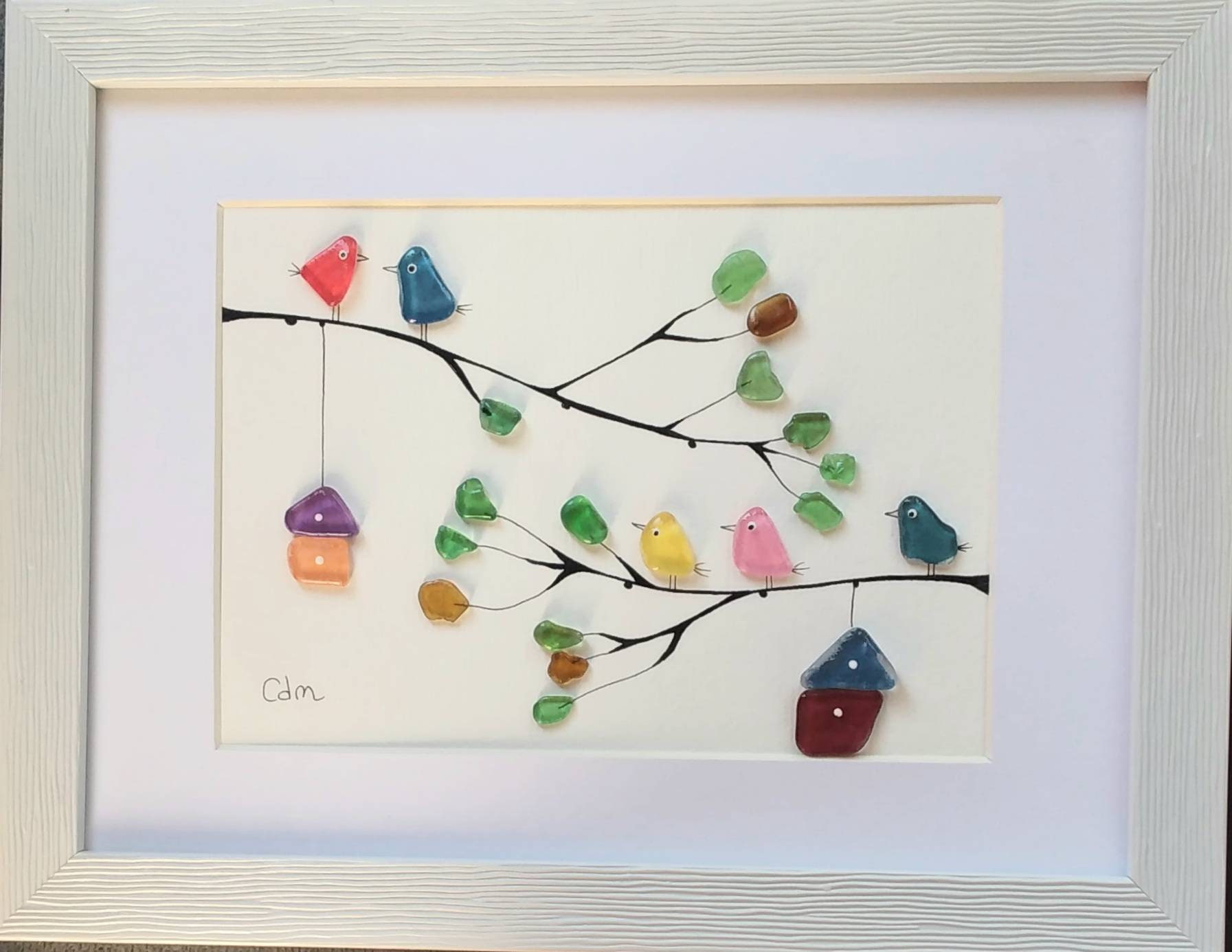 シーグラスアート【いちご大収穫♡】水彩画 原画 Seaglass Art シーグラスアート【いちご大収穫♡】水彩画 原画 Seaglass Art
