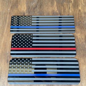 EZGO TXT RXV Front Cowl Badge- Laser Etched- 50 Star American Flag- Blue Line- Red Line- Pick Cart Model and Color Stripe
