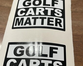 Sticker golfkarretje: vinyl buitensticker (4 x 3)