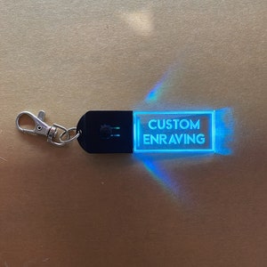 Custom Personalized LED Keychain- Rechargeable- Comes with USB