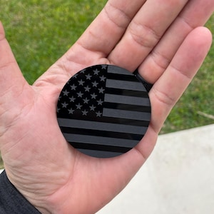 YAMAHA Golf Cart Badge- American Flag Emblem -Select Your Size- 1/8 Acrylic
