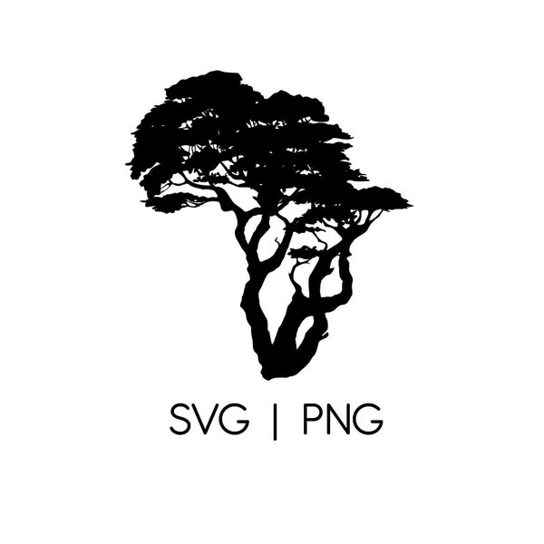 Africa Acacia Tree Digital Download SVG | PNG - 2 versions