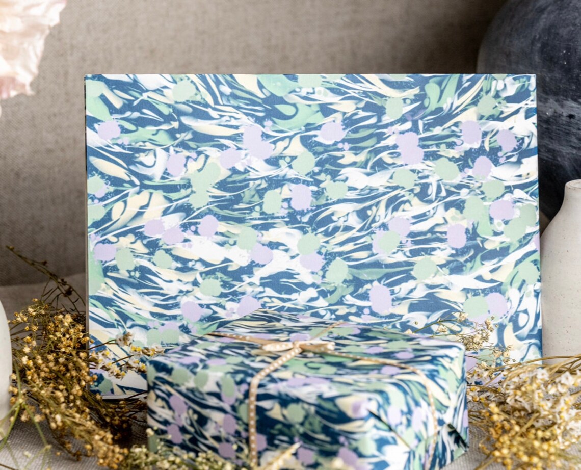 Purple Blossom Wrapping Paper Gift Wrapping Paper Etsy UK