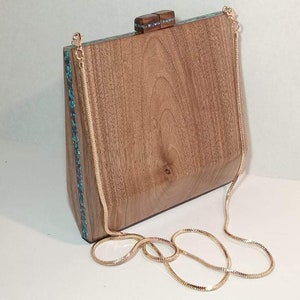 Wood bag/ wood clutch/elegant vintage bag/ wooden purse/ wooden handbag/ wooden shoulder bag/handmade bag/wood purse/ gift for her