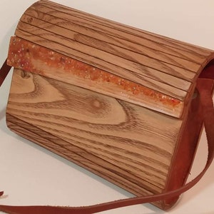 Wood bag/Wood purse/ Wood clutch/ Handcrafted original natural wood clutch/ Elegant wooden bag/ Crossbody bag/ Wooden handbag/ Gift for her