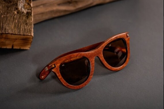 Handmade Wood Polarized Sunglasses - Unisex Zebra Wood Frame Fashion Outdoor Glasses UV400