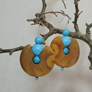 Earrings/ wooden earrings/ boho earrings/ wooden earrings for women/ dangle earrings/ wood unique earrings/ wood accessory/ gift for her