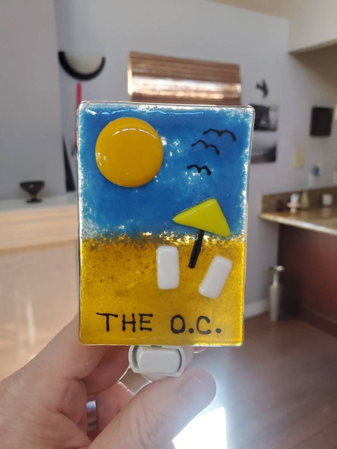 The O.c. Beach Orange County Fused Glass Nightlight Etsy