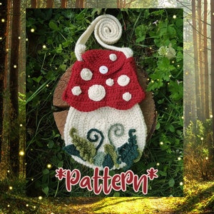Mushroom bag, crossbody bag, cottagecore, fairy, gnome, cosplay, crochet pattern (US, FR)