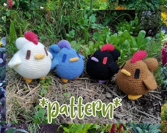 Amigurumi chicken, crochet pattern (US, FR)