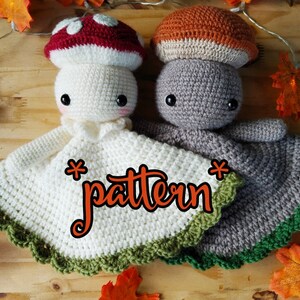 Mushroom lovey, mushroom amigurumi crochet pattern (US, FR)