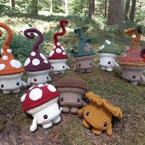 Witshrooms, magical mushroom amigurumi, fantasy creature, Autumn woodland whimsical, cottagecore, forestcore, handmade crochet