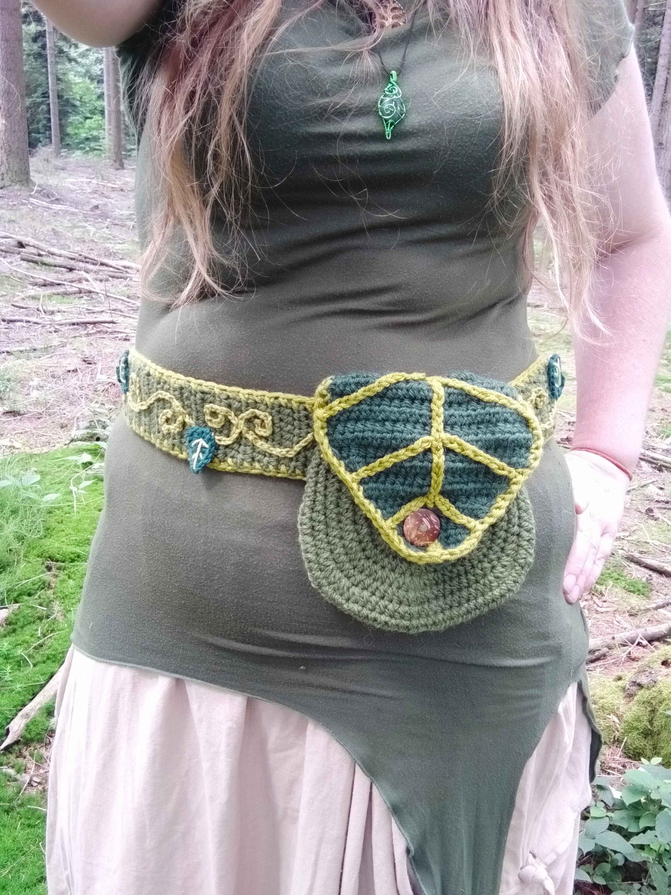 Enchanted Woodland Belt, Leaf Pouch, Forest Fashion, Elven  display picture 3