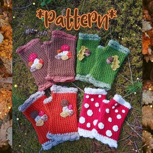 Petites mitaines d'Automne, mode automnale, bohème, forestcore, cottagecore, fairycore, patron de crochet (US, FR)