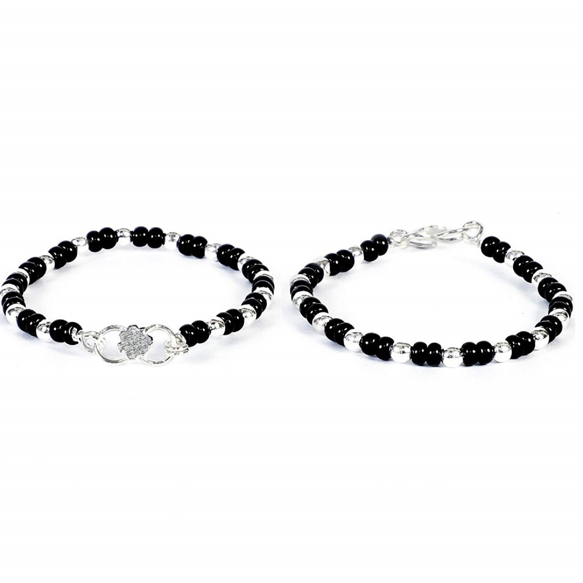 Sterling Silver Baby Bracelets kada Bangle Nazariya With Black Etsy
