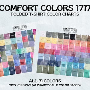 Comfort Colors 1717 Color Chart | Digital File Color Chart for Comfort Colors 1717 T-shirt | Every Color