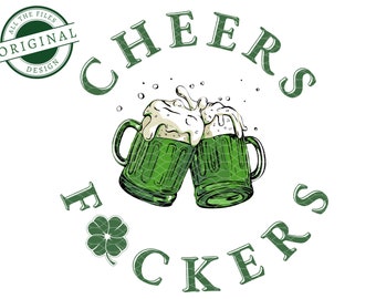 Cheers Fuckers Skeleton St Patricks Day PNG Instant Download » Peace SVG
