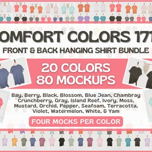 Comfort Colors 1717 Mockup | Comfort Colors Mockup Bundle | Comfort Colors Front and Back Mockups | Comfort Colors 20 Color Bundle