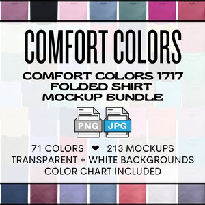 Comfort Colors 1717 Mockup | Comfort Colors Mockup Bundle | Comfort Colors Transparent Background, Comfort Colors White Background Mockup