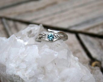 Anillo de zafiro de Montana de una sola rama