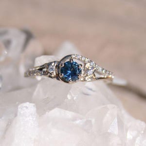 Floral Inspired Montana Sapphire Ring