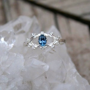 Montana Sapphire Vine Halo Ring