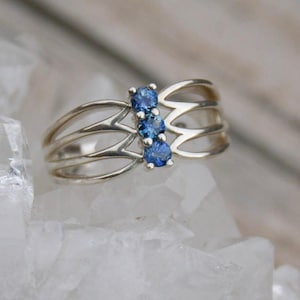 Montana Sapphire Three Stone Ring