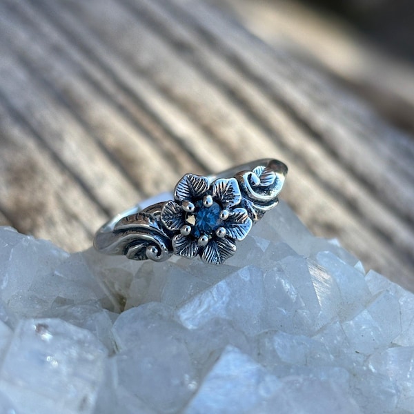 Floral Inspired Montana Sapphire Ring