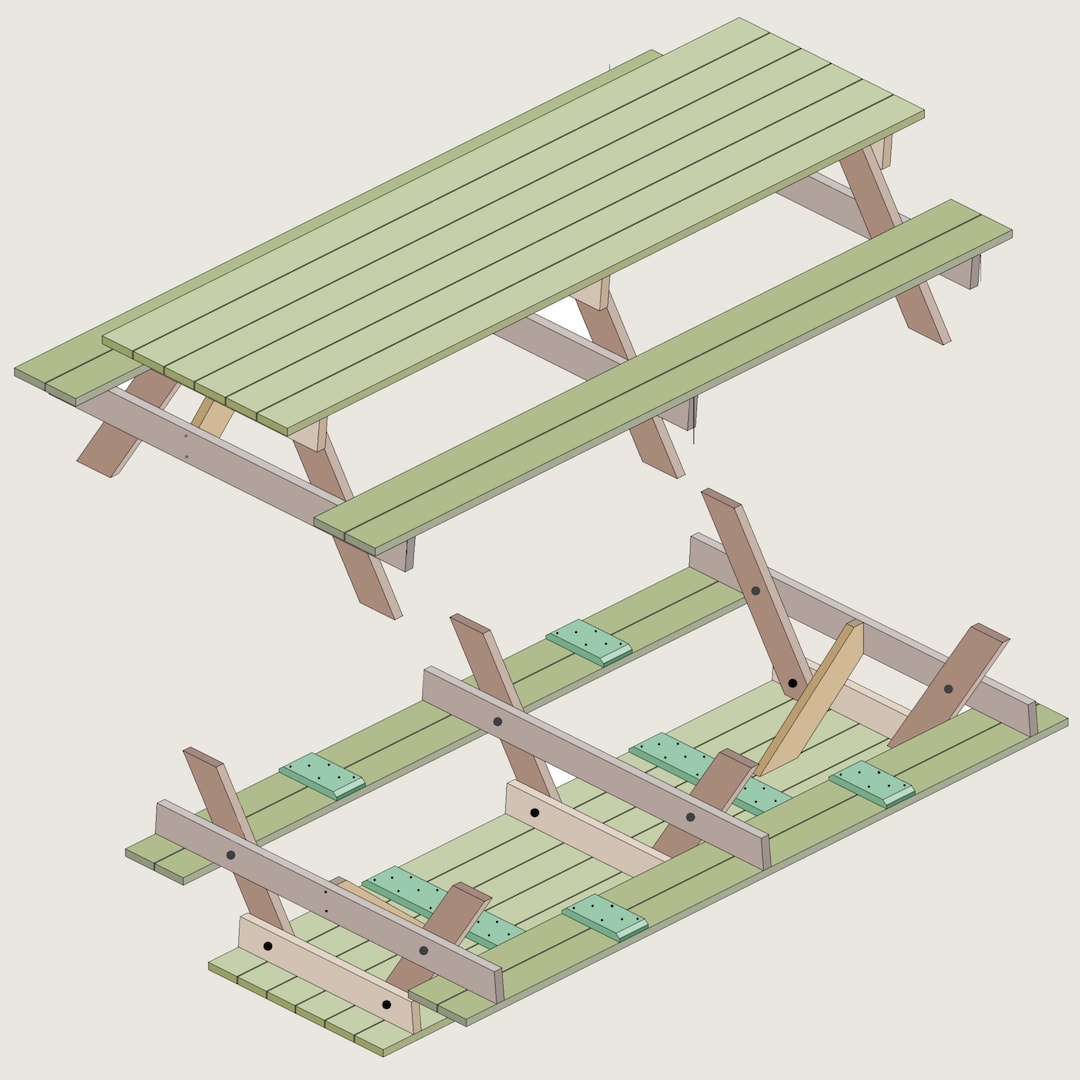 10ft 3m Long Picnic Table Plans With Stepbystep Instructions. Easy to