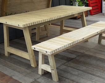 Plans for an Outdoor Table Setting with matching Seats