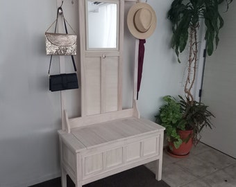 Build plans for an Entryway Hall Stand with Lidded Storage Bench - Your Ultimate DIY Project!