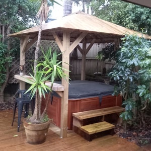 Plans how to make a  wood spa gazebo