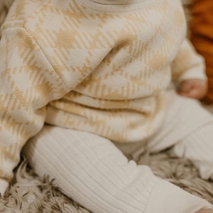 Suéter de algodón para bebé: punto de cuadros vichy, ropa unisex neutra