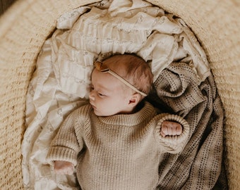 KNITセパレートロンパース BABY KNIT SET, Newborn Knits, Winter Baby Knitwear, Chunky