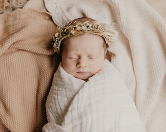 BIO BABYDECKE, neutrale Babydecke, Gaze Babydecke, weiße Babydecke, Bio Baumwolle Babydecke, Baby Jungen Decke