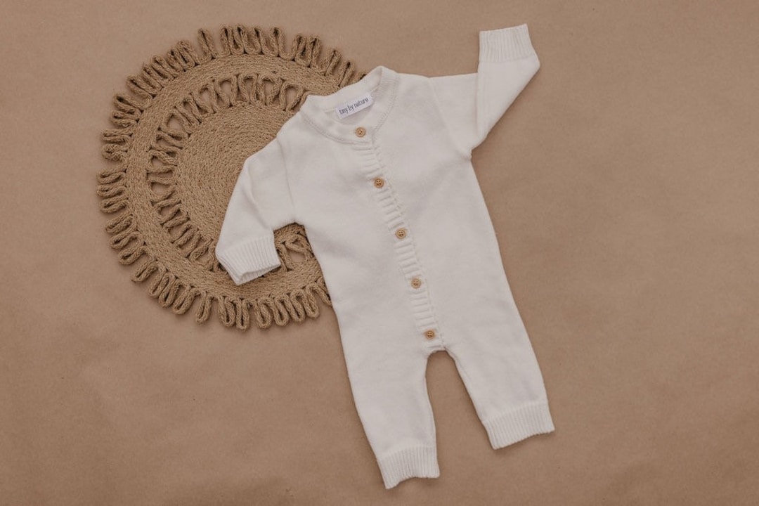 Baby Relax Knit Button Solid Color Romper