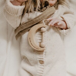 Wooden Moon Rattle Toy | Engraved | Keepsake | Baby Shower Gift ...