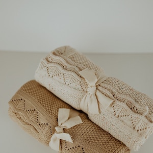 Baby Cotton Knit Blanket | speckled oat knit | beige neutral | baby essential | newborn photoshoot | neutral nursery | baby shower gift