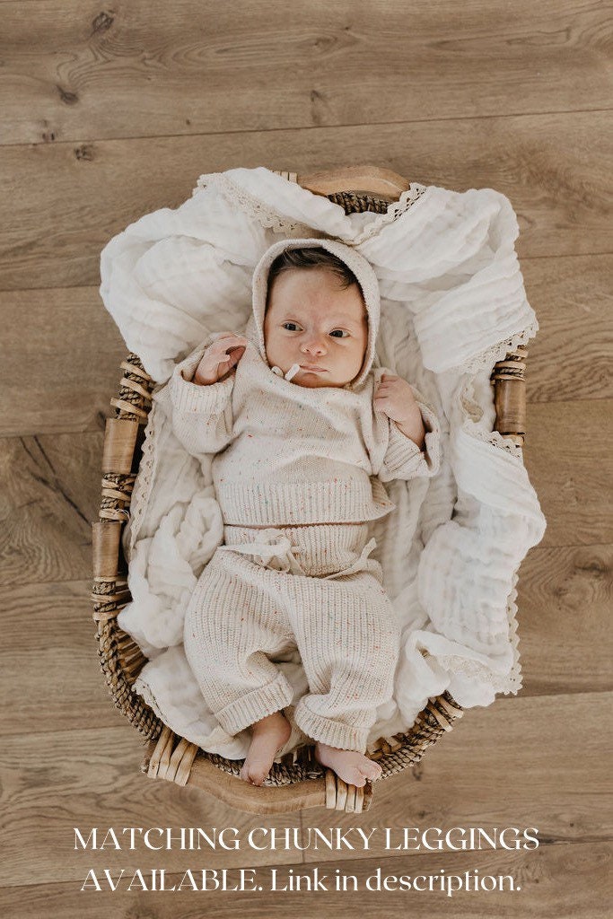KNITセパレートロンパース BABY KNIT SET, Newborn Knits, Winter Baby Knitwear, Chunky